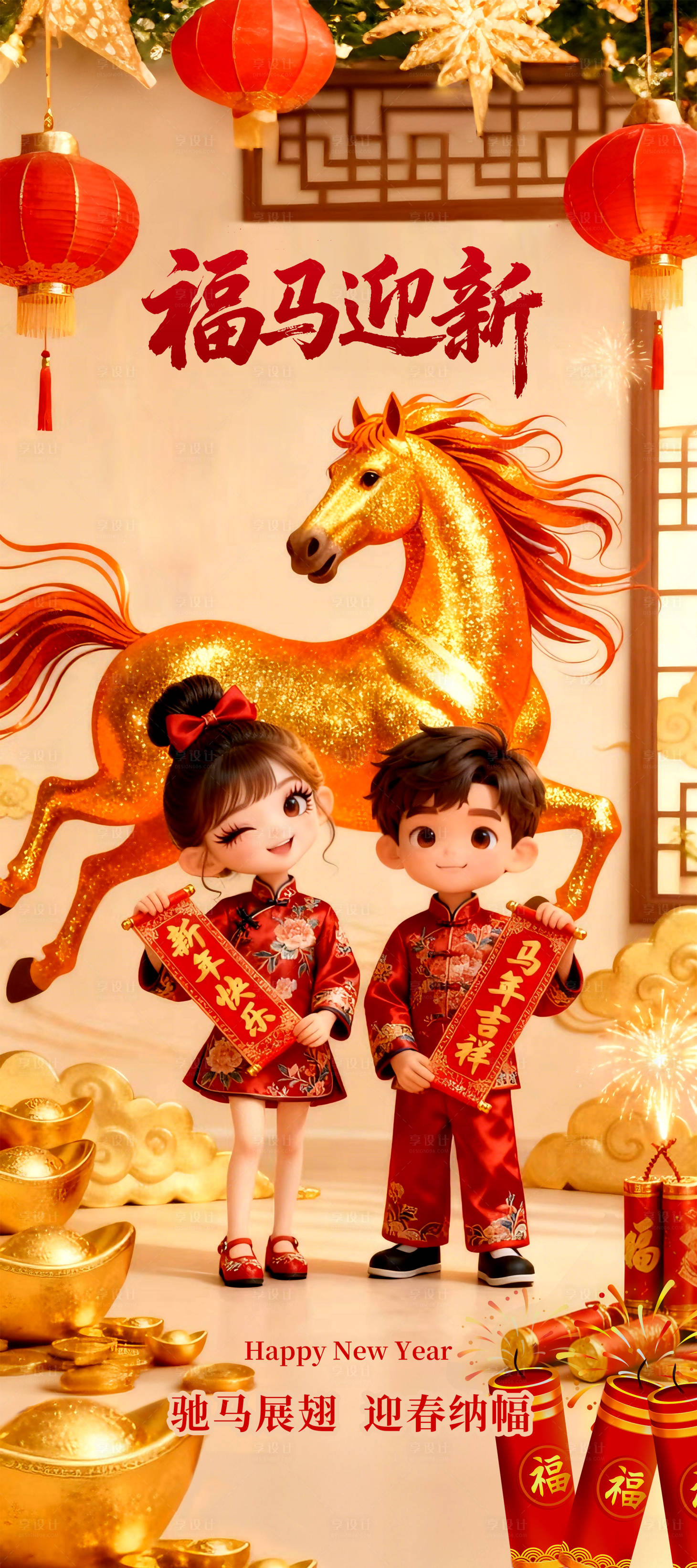 源文件下载【享设计】搜索编号：65310034752706487【福马迎新海报】