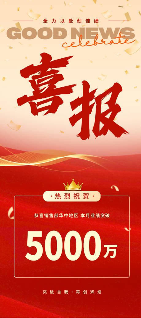 源文件下载【享设计】搜索编号：65870034595208512【红金色简约大气公司喜报贺报宣传海报】