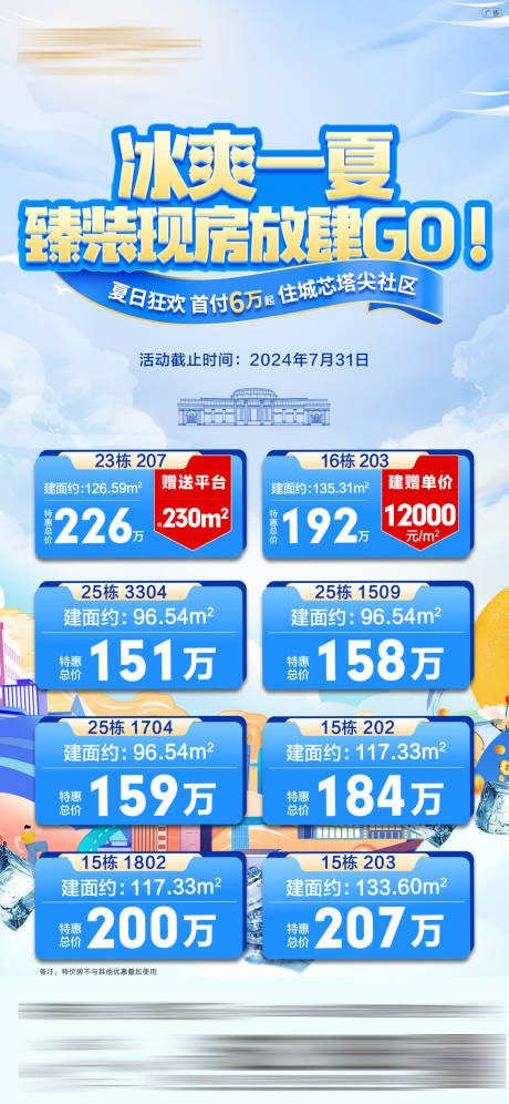 源文件下载【享设计】搜索编号：73390034755504795【夏日清凉购房节特价房海报】