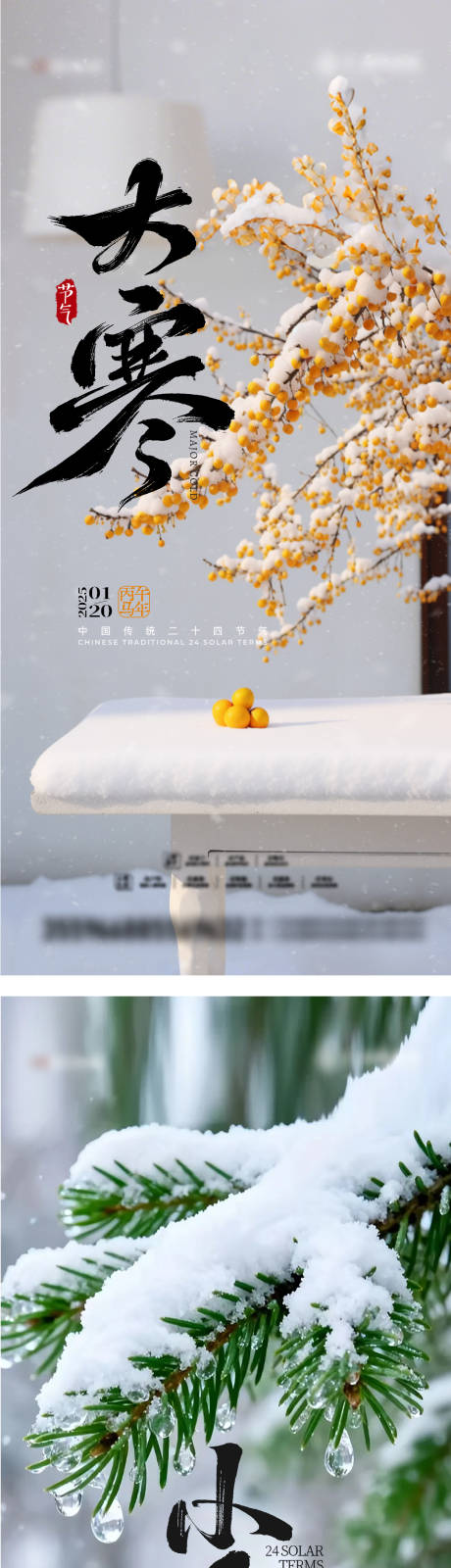 源文件下载【享设计】搜索编号：98490034708537655【地产大小寒节气系列海报】