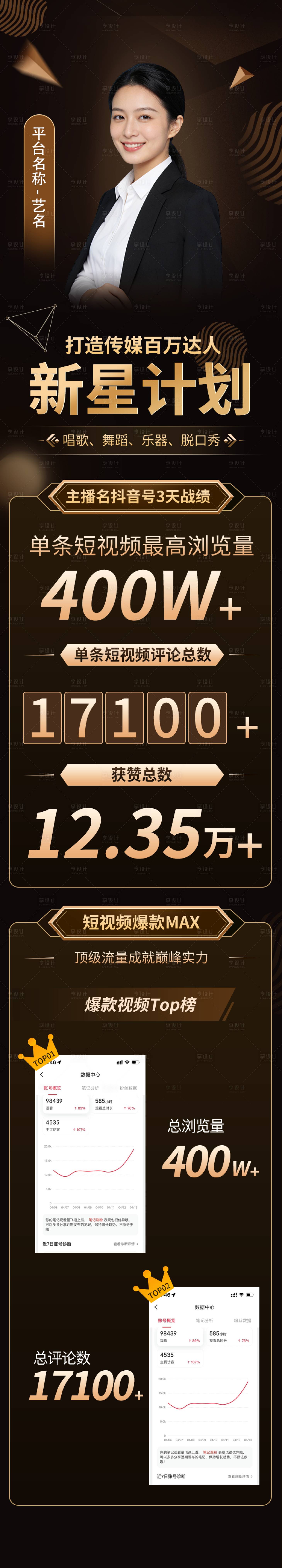 源文件下载【享设计】搜索编号：60150034551426873【战报营销黑金长图海报】