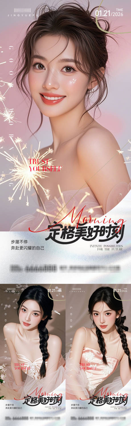 源文件下载【享设计】搜索编号：41280034600457037【医美早安系列海报】