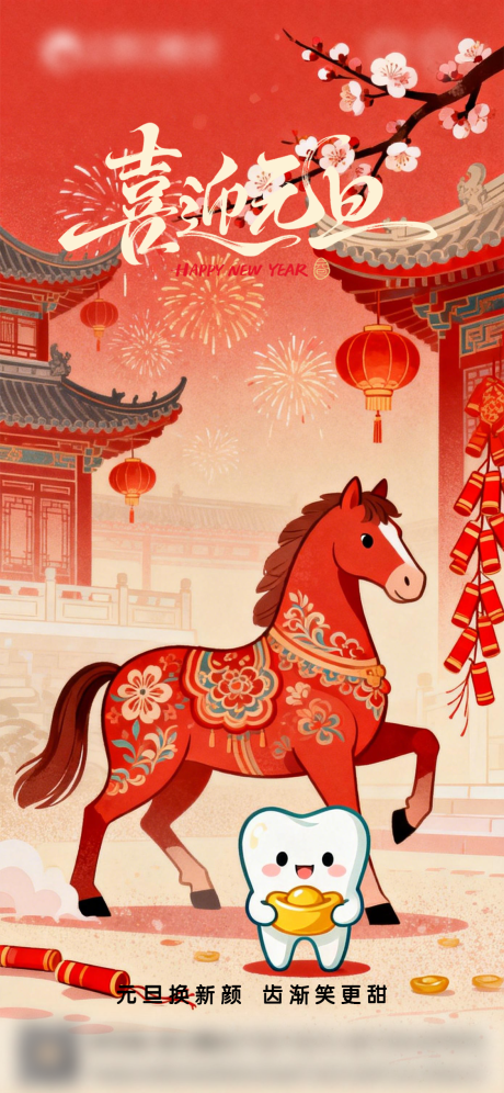 源文件下载【享设计】搜索编号：20640034732156131【口腔元旦海报朋友圈海报】