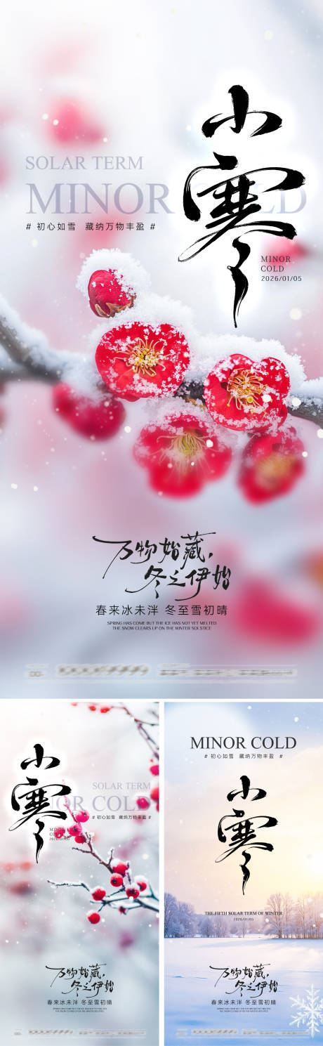 源文件下载【享设计】搜索编号：73340034783828233【小寒节气海报】