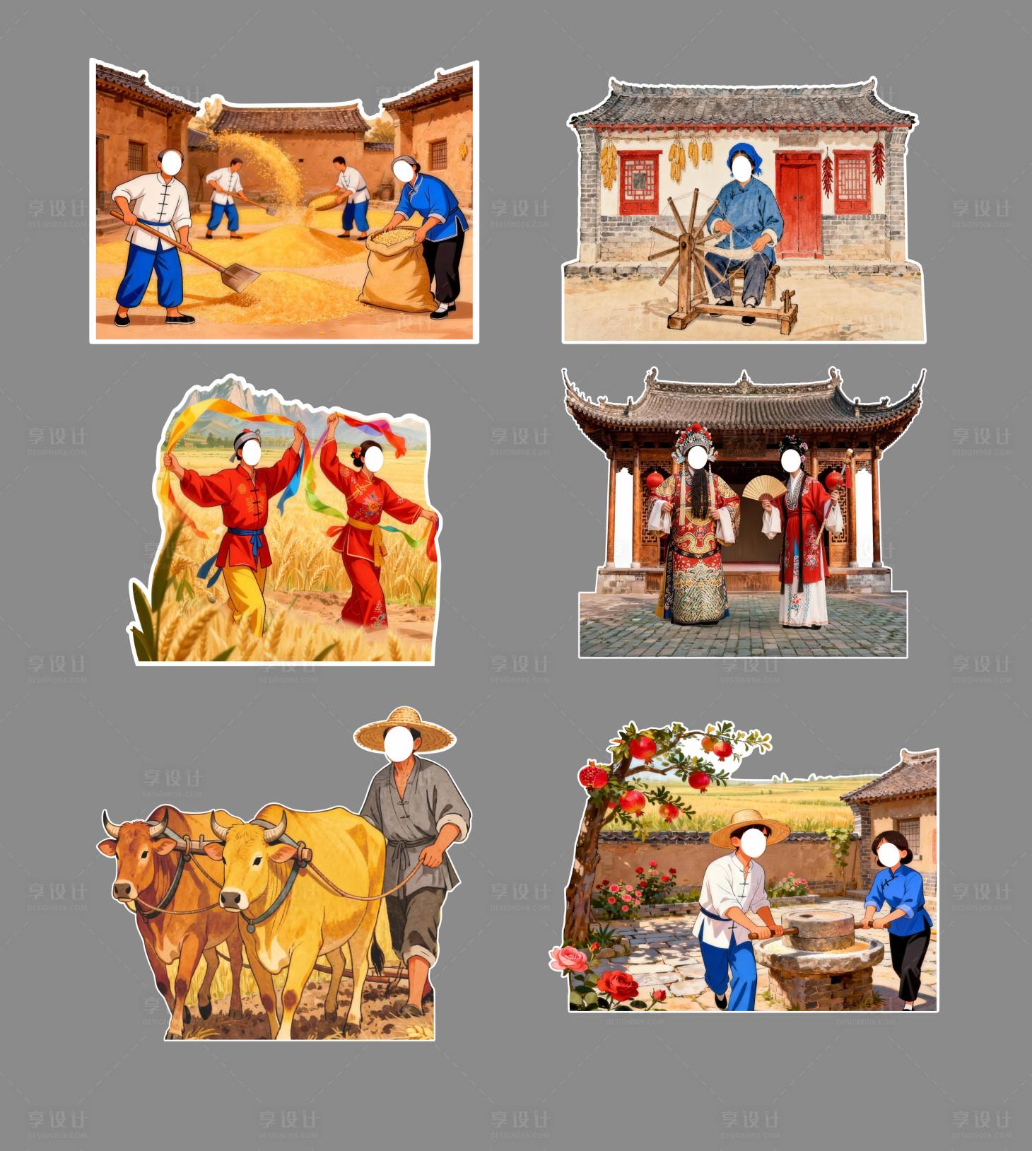 源文件下载【享设计】搜索编号：94080034604281836【陕西关中民俗美陈堆头】