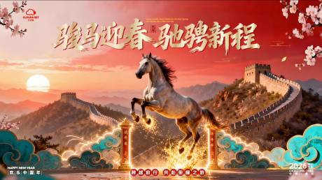 源文件下载【享设计】搜索编号：91010034356079481【骏马迎春中式大气桁架】