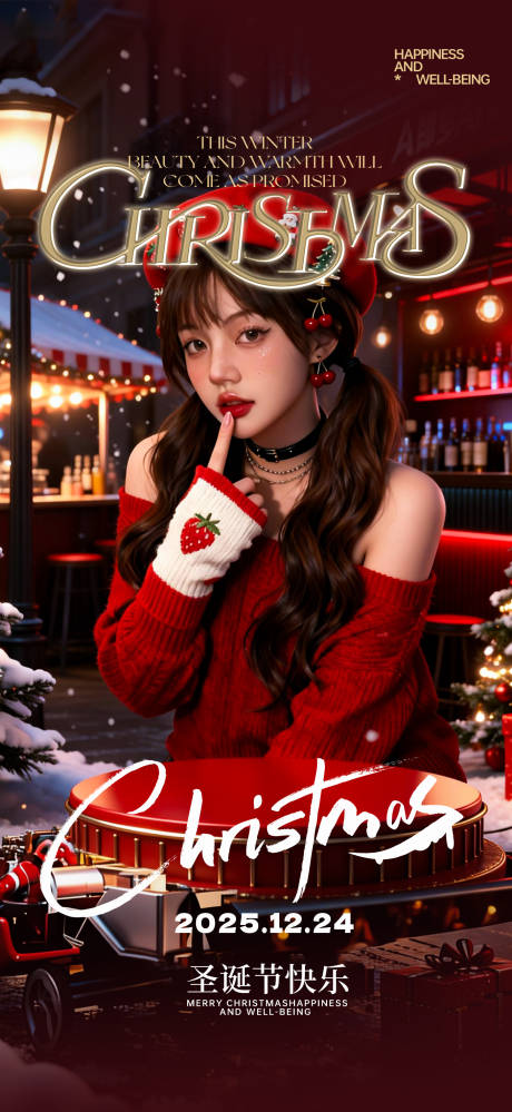 源文件下載【享設計】搜索編號：53480034676477968【酒吧2025平安夜圣誕節海報】