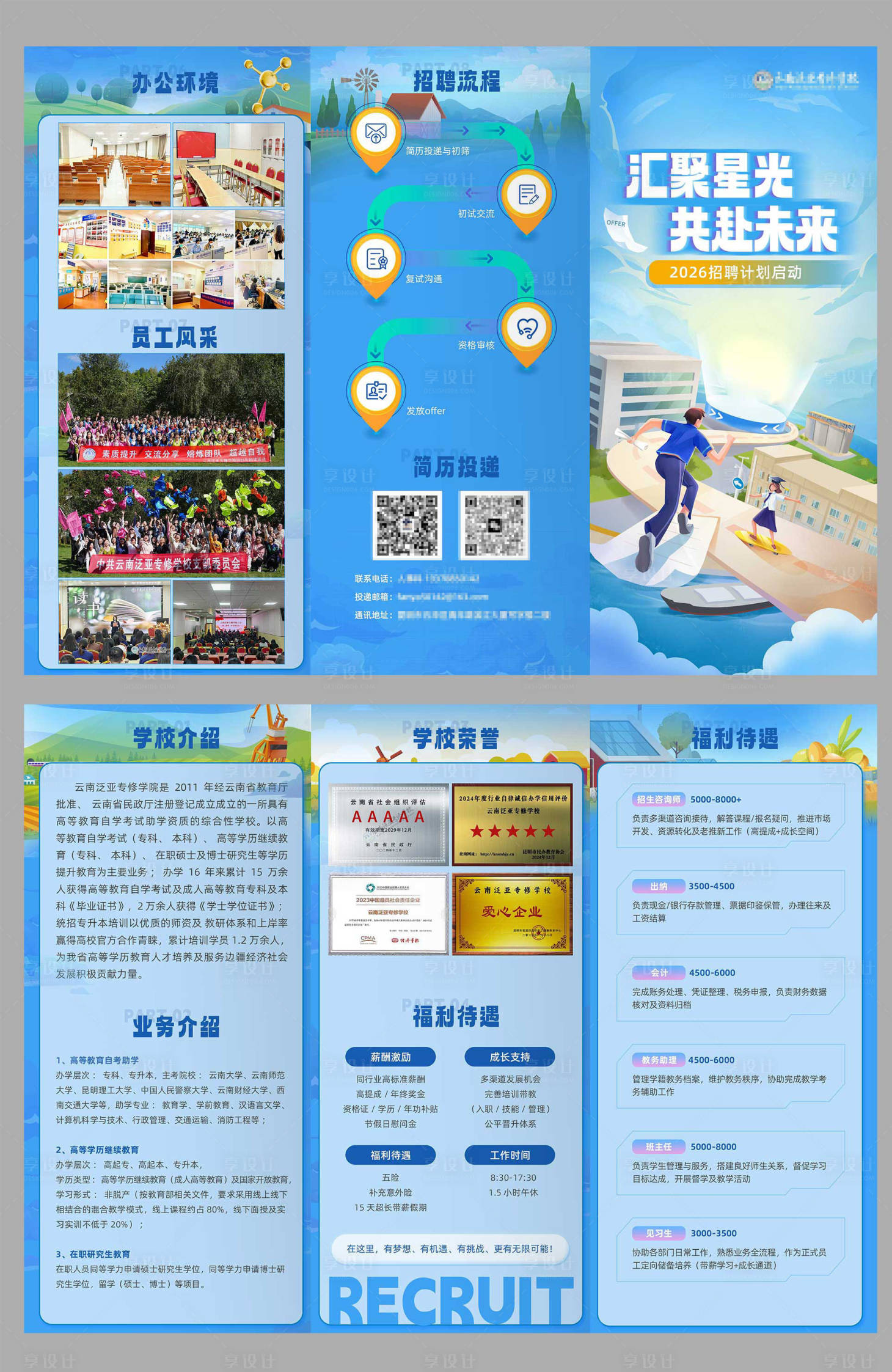 源文件下载【享设计】搜索编号：18880034595624615【校园招聘三折页】