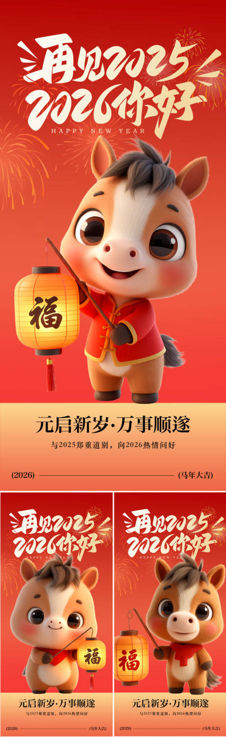 源文件下载【享设计】搜索编号：57640034625544995【2026年马年元旦海报】