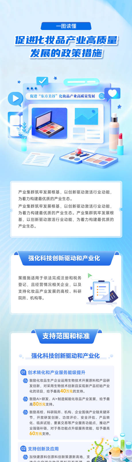 源文件下載【享設(shè)計(jì)】搜索編號(hào)：62460034472696924【科技化妝品企業(yè)政府總結(jié)峰會(huì)長圖海報(bào)】