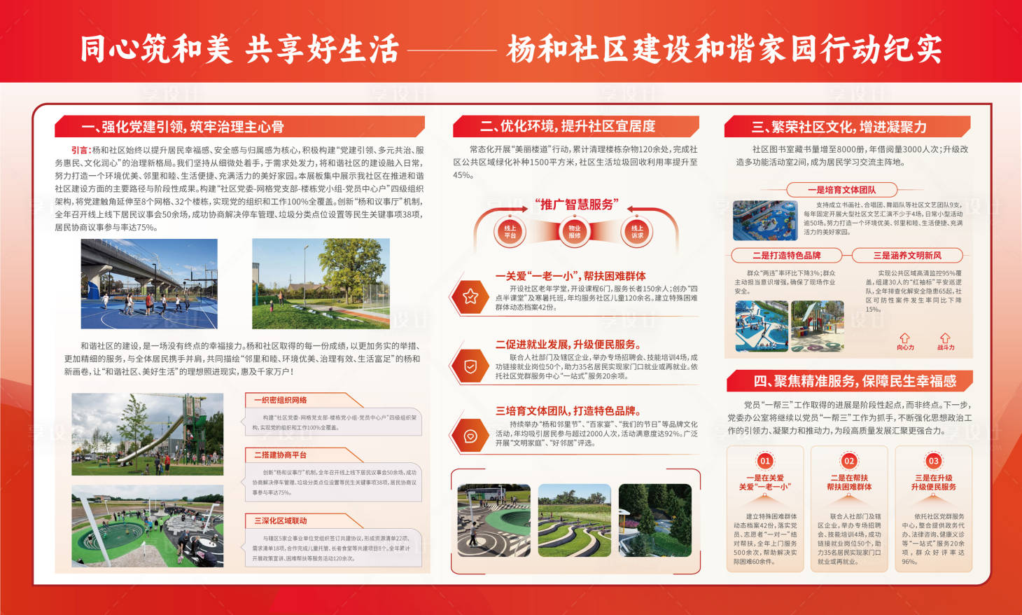 源文件下载【享设计】搜索编号：99630034587106330【社区纪实行动展板宣传栏背景板】