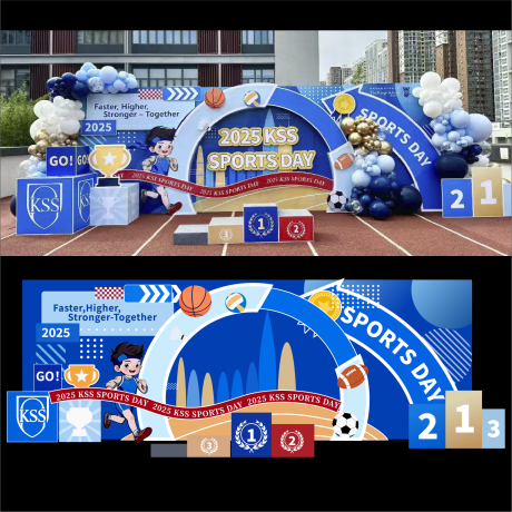 源文件下载【享设计】搜索编号：56740034762797045【幼儿园小学学校冬日运动美陈】