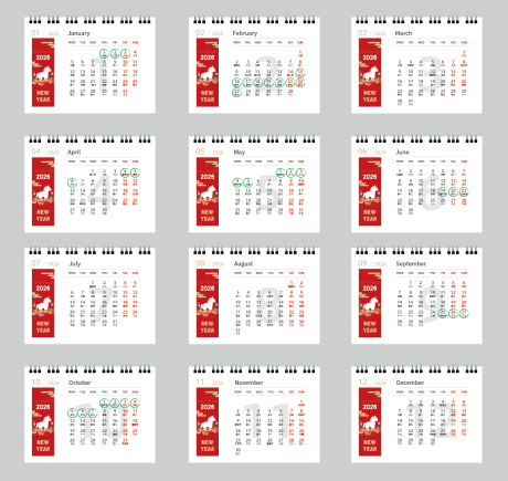 源文件下载【享设计】搜索编号：70290034478817049【2026年马年台历】