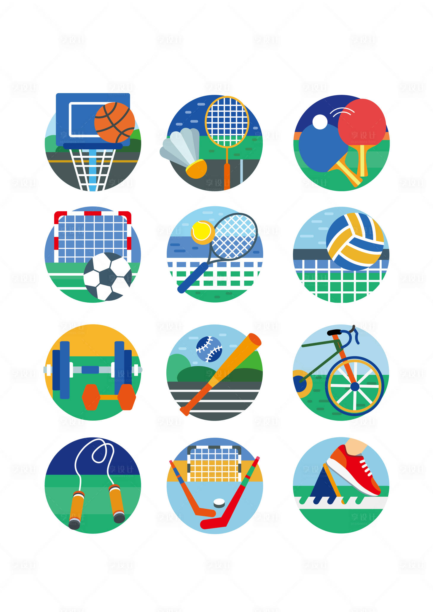 源文件下載【享設(shè)計(jì)】搜索編號(hào)：73770034660849551【體育運(yùn)動(dòng)圖標(biāo)設(shè)計(jì)】