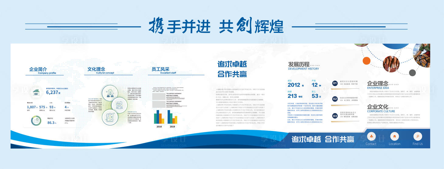 源文件下载【享设计】搜索编号：85030034687736917【企业文化展板】