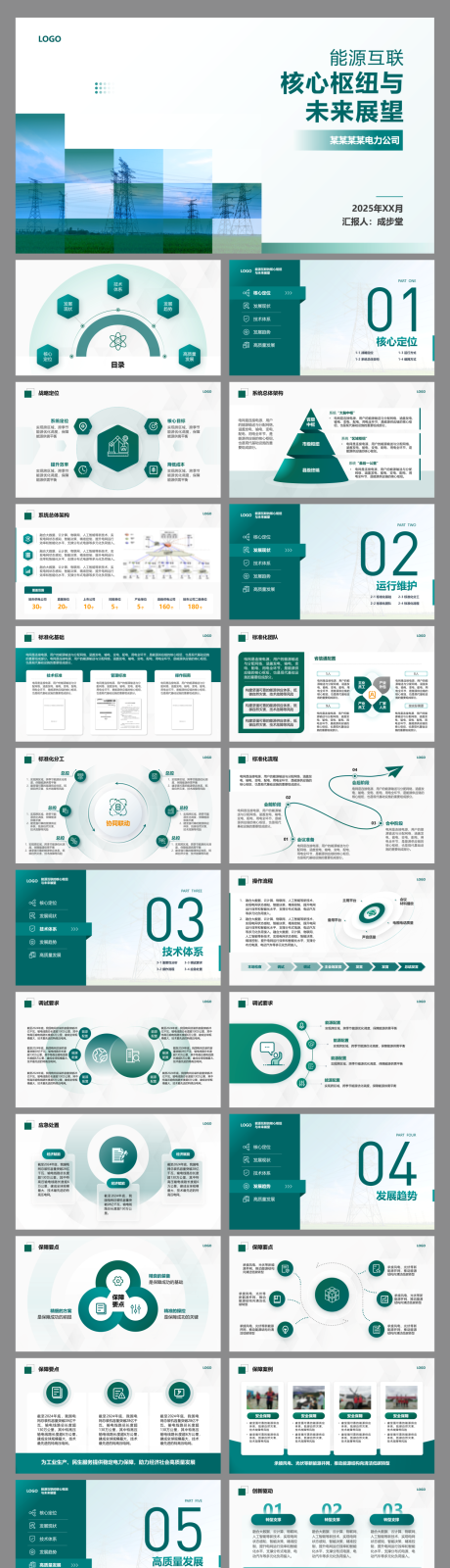 源文件下载【享设计】搜索编号：15040034667896477【绿色电网电力工作汇报商务图表ppt】