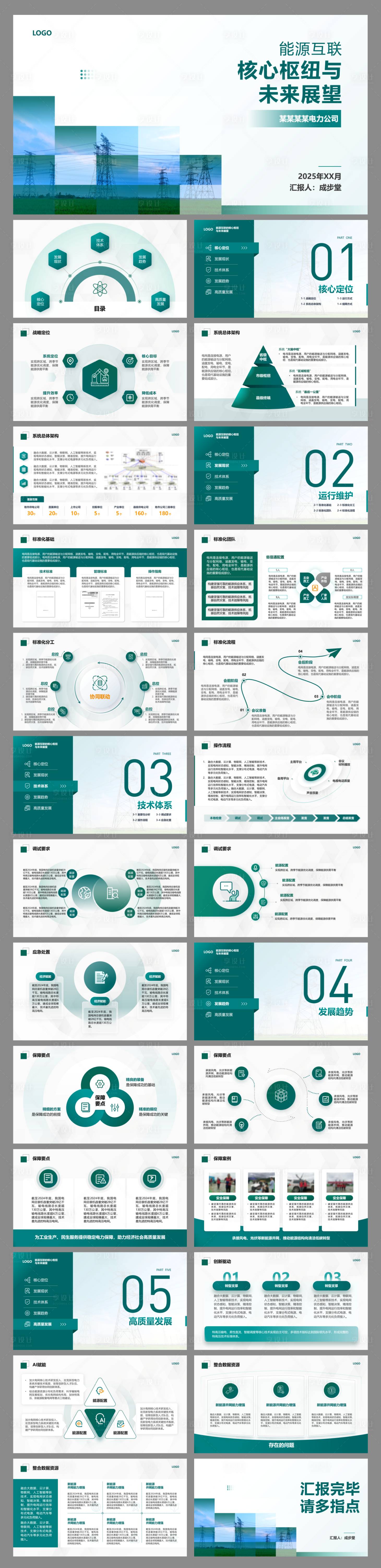 源文件下载【享设计】搜索编号：15040034667896477【绿色电网电力工作汇报商务图表ppt】