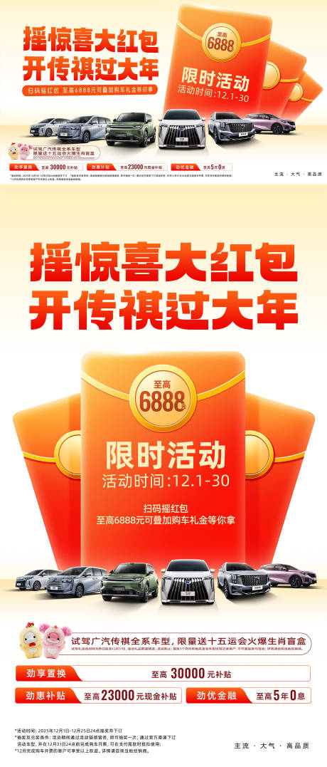 源文件下载【享设计】搜索编号：28170034312842788【汽车年终团购促销抽奖红包背景板 】