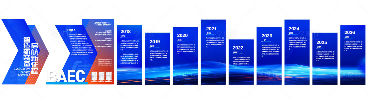 源文件下载【享设计】搜索编号：17310034601499890【企业年会历程文化墙背景板】