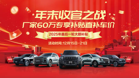 源文件下载【享设计】搜索编号：96190034608269394【汽车年末收官之战活动背景板】