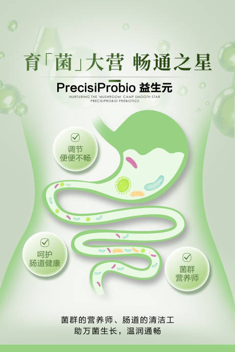 源文件下載【享設計】搜索編號：32960034375506501【腸胃益生元插畫海報】