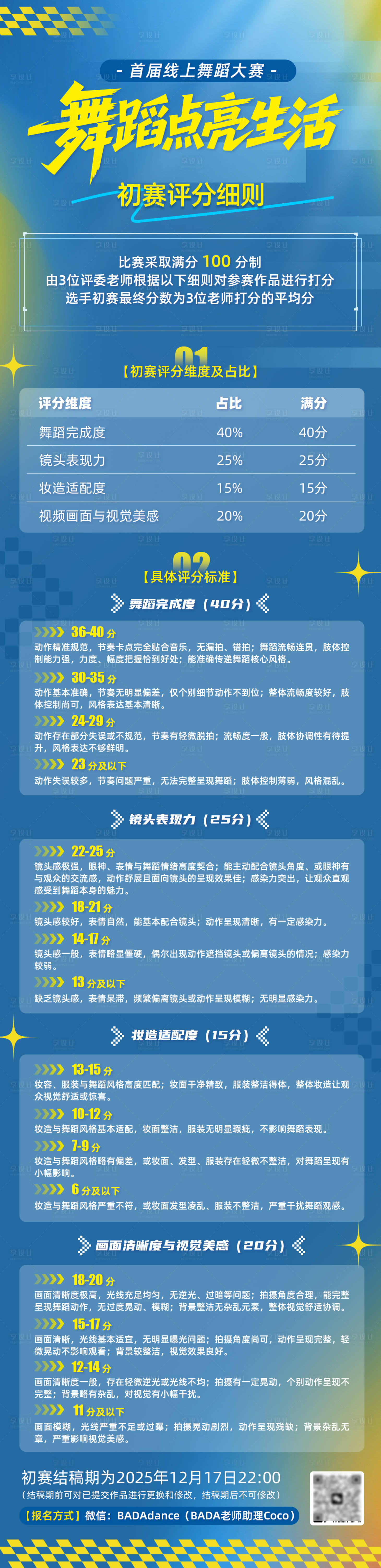 源文件下载【享设计】搜索编号：70330034631008861【线上舞蹈比赛规则长图】