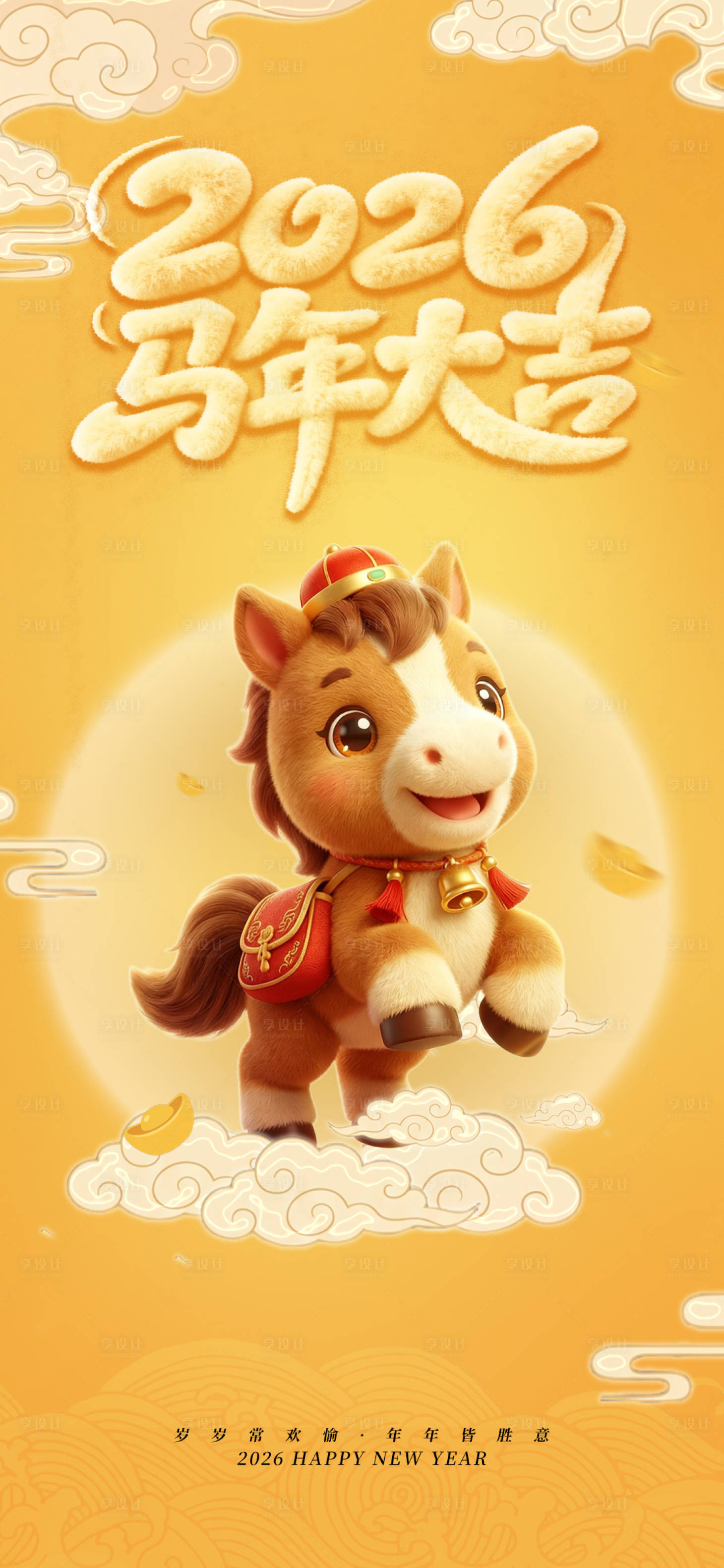 源文件下载【享设计】搜索编号：70390034591102452【2026马年大吉海报】