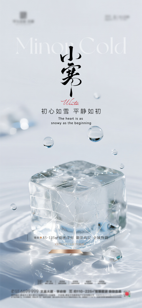 源文件下载【享设计】搜索编号：99130034363214054【地产小寒质感海报】