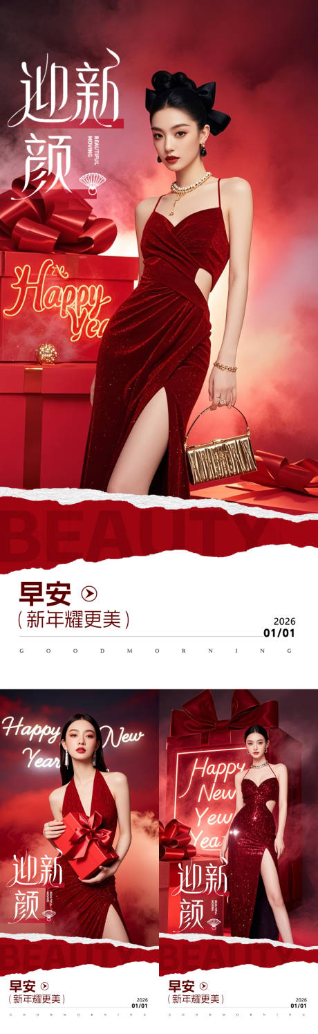 源文件下載【享設計】搜索編號：25850034546781421【醫美新年早安海報】