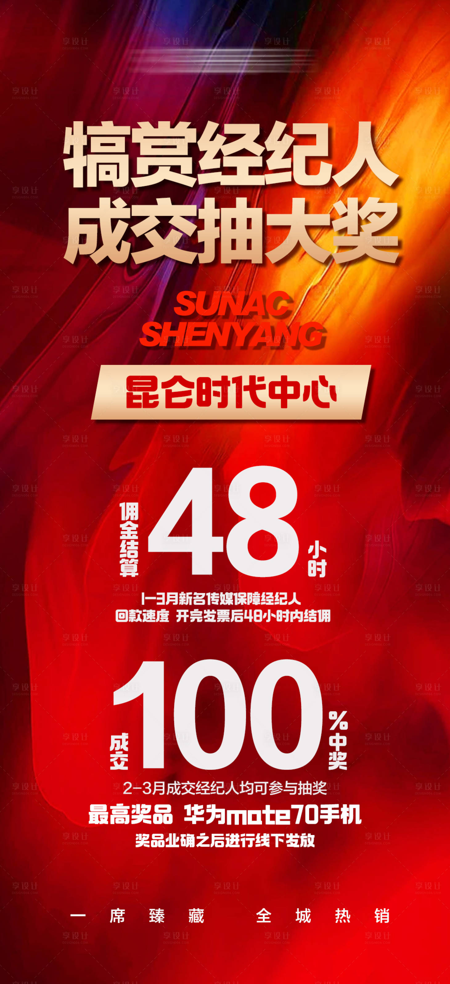 源文件下载【享设计】搜索编号：36440034651678394【房地产经纪人签单抽大奖现金奖海报】