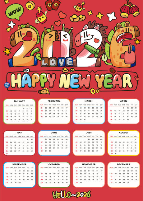 源文件下載【享設(shè)計(jì)】搜索編號(hào)：64440034338365566【2026年馬年日歷】