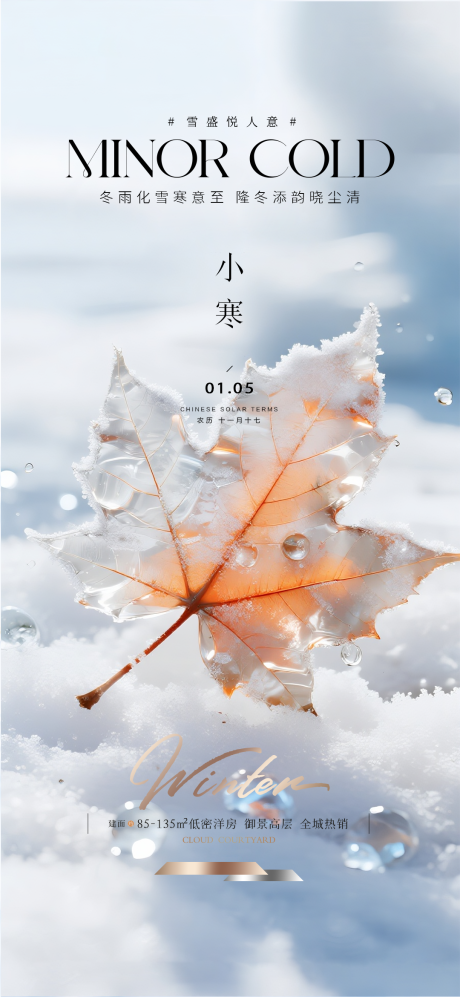 源文件下載【享設計】搜索編號：33280034297002860【小寒質感節氣海報】