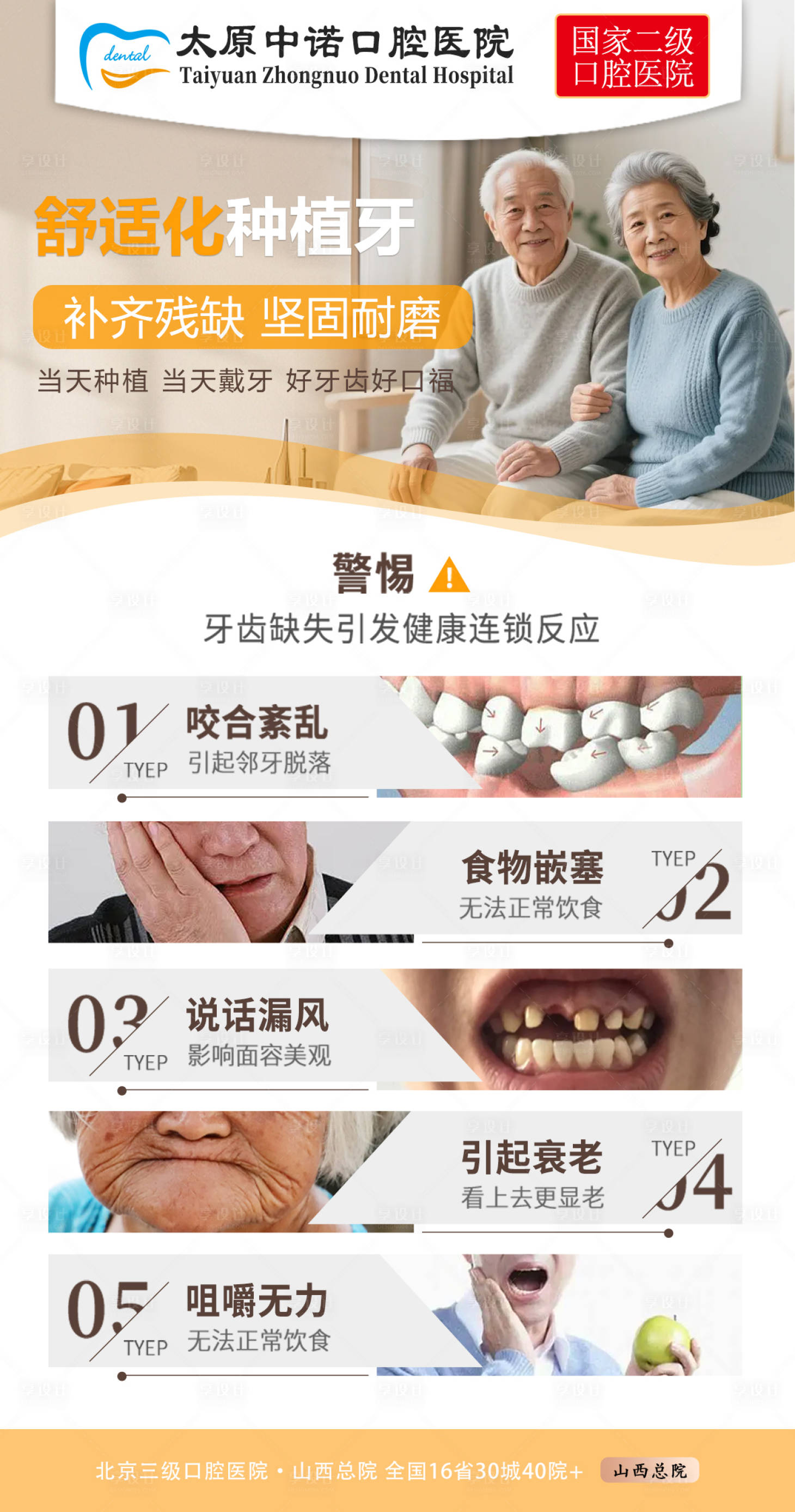 源文件下载【享设计】搜索编号：78470034634318922【口腔舒适化种植牙海报】