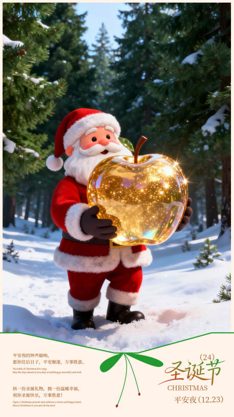 源文件下载【享设计】搜索编号：24300034677291878【圣诞节&平安夜插画海报】