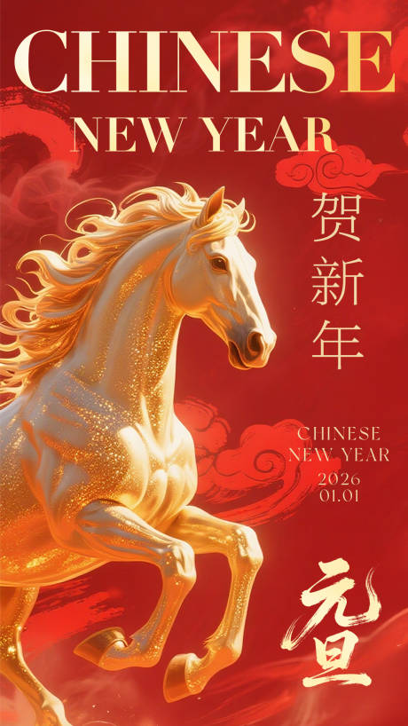 源文件下载【享设计】搜索编号：53260034631376855【元旦海报马年】