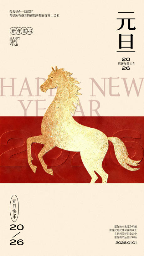 源文件下載【享設計】搜索編號：61810034621879847【馬年元旦創意海報】