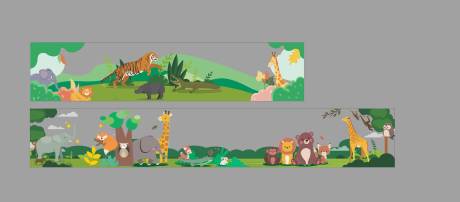 源文件下载【享设计】搜索编号：36040034778801371【动物森林连廊玻璃贴】