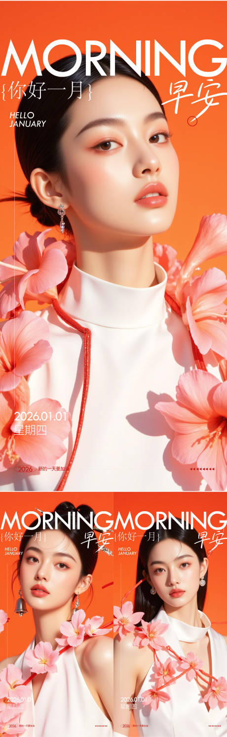 源文件下载【享设计】搜索编号：78180034529908452【医美早安海报】