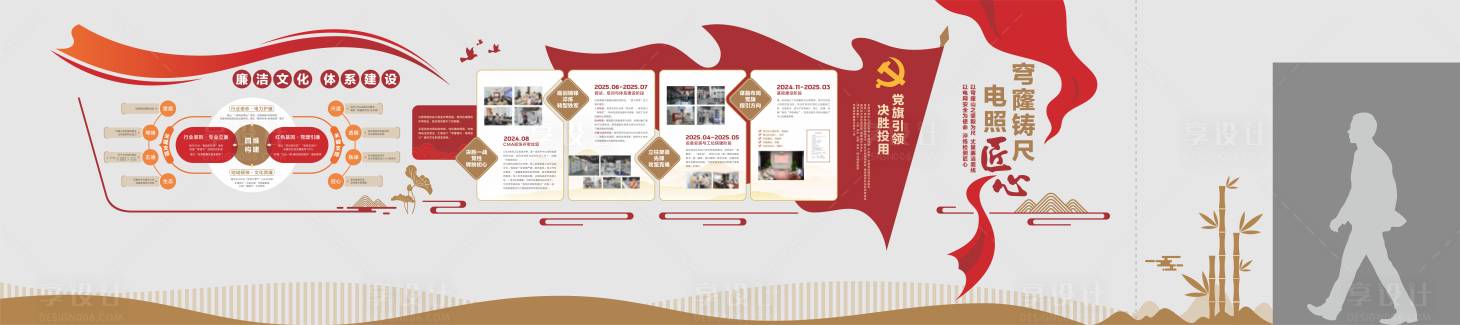 源文件下载【享设计】搜索编号：84590034551856277【党建风廉洁文化墙】