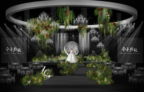 源文件下载【享设计】搜索编号：90150034289321021【森系野生绿咖色花艺水晶婚礼堆头美陈】