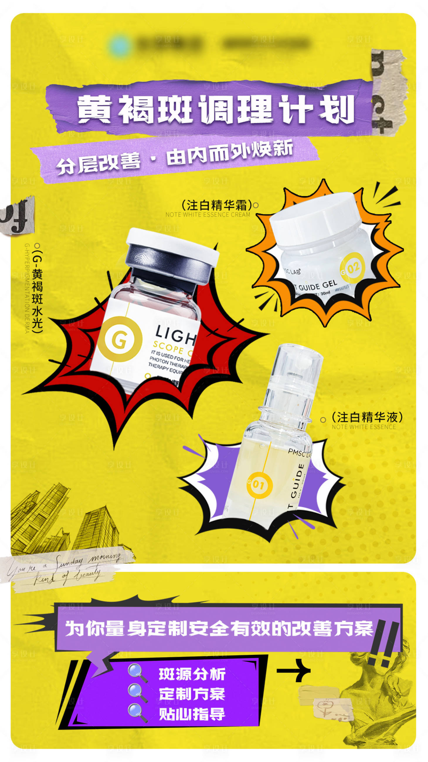 源文件下载【享设计】搜索编号：24000034601429959【医美黄褐斑调理计划海报】