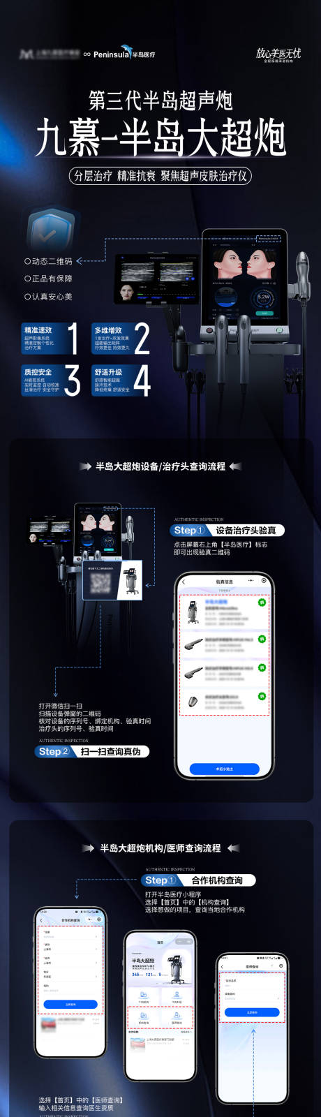 源文件下载【享设计】搜索编号：84290034512305835【医美半岛大超炮正品验真长图海报】