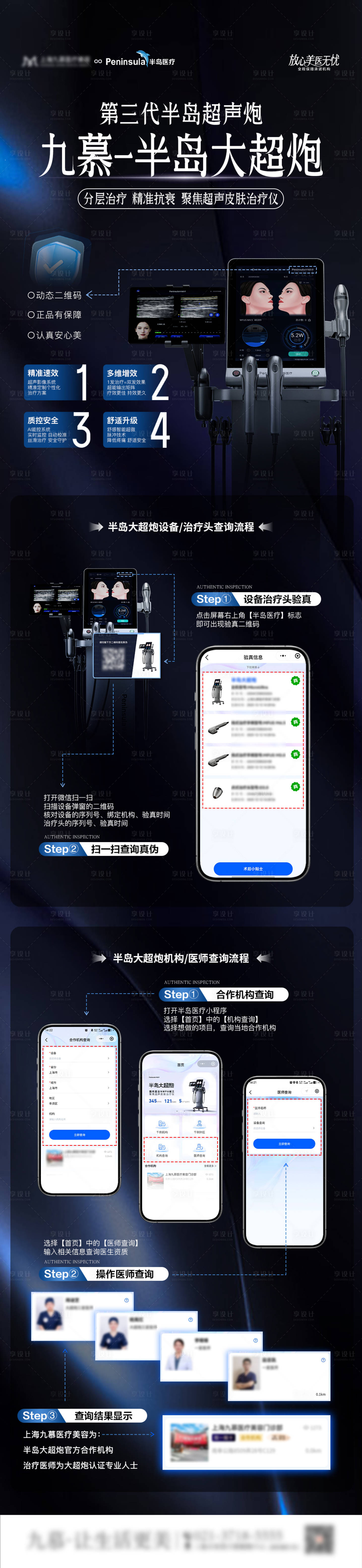 源文件下载【享设计】搜索编号：84290034512305835【医美半岛大超炮正品验真长图海报】
