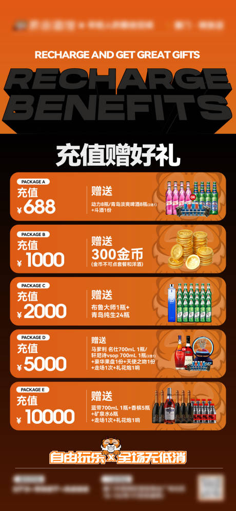 源文件下载【享设计】搜索编号：81210034676298282【酒吧夜店充值返利酒水套餐海报】