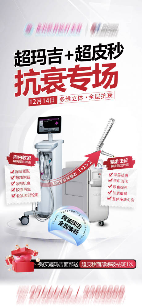 源文件下载【享设计】搜索编号：51590034289863197【医院超皮秒超玛吉抗衰专场借势海报】