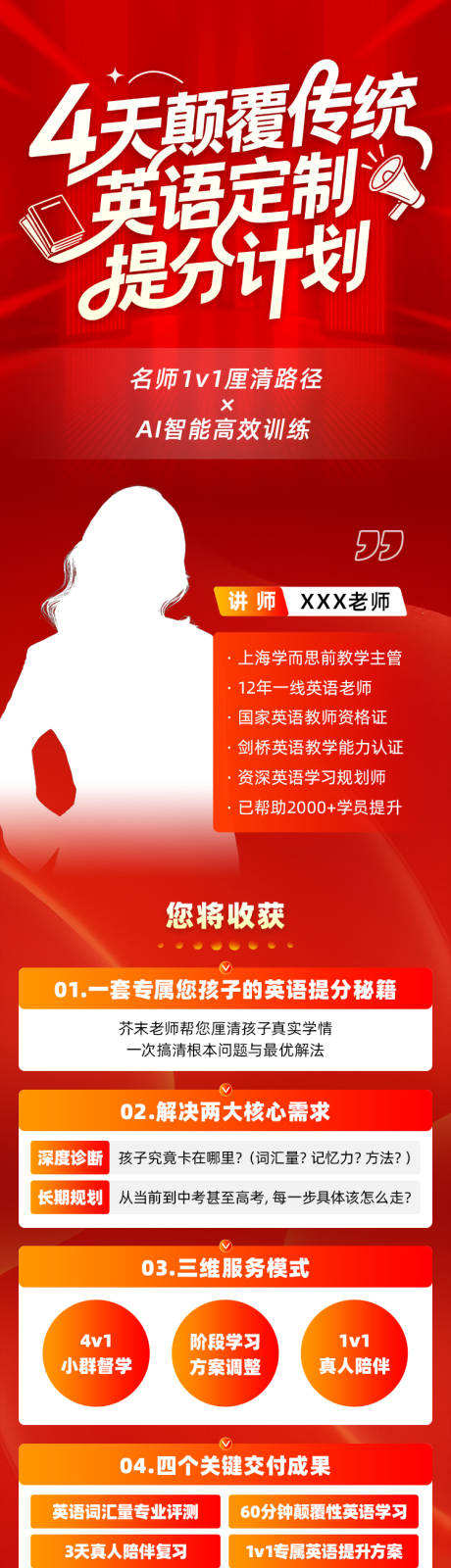 源文件下载【享设计】搜索编号：42310034557619854【4天颠覆传统英语定制提分计划长图】