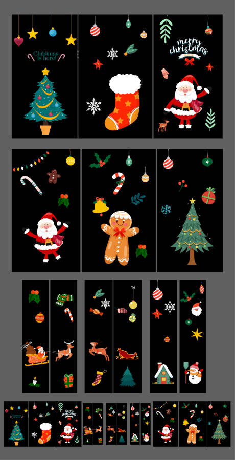 源文件下載【享設(shè)計(jì)】搜索編號(hào)：59630034425195160【圣誕節(jié)玻璃貼元素】