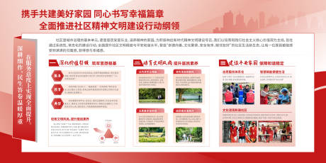 源文件下载【享设计】搜索编号：74450034609975906【社区精神文明建设展板宣传栏】