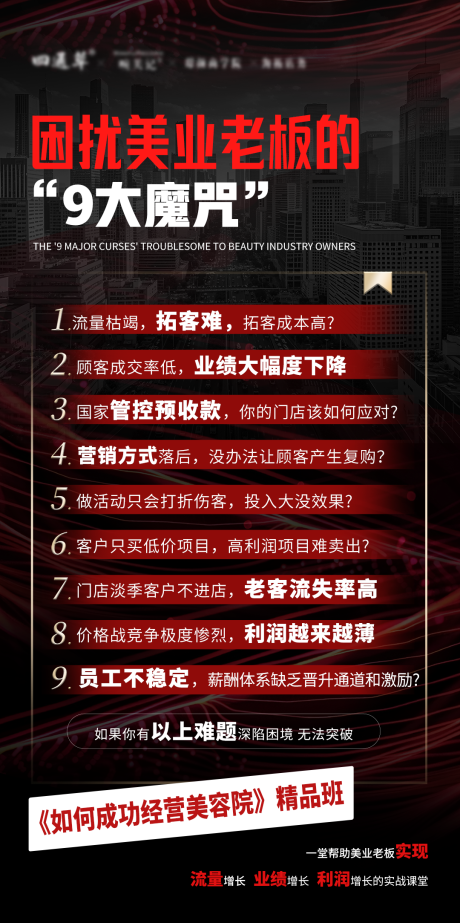 源文件下载【享设计】搜索编号：26360034358711049【医美培训招商9大困扰宣传海报】