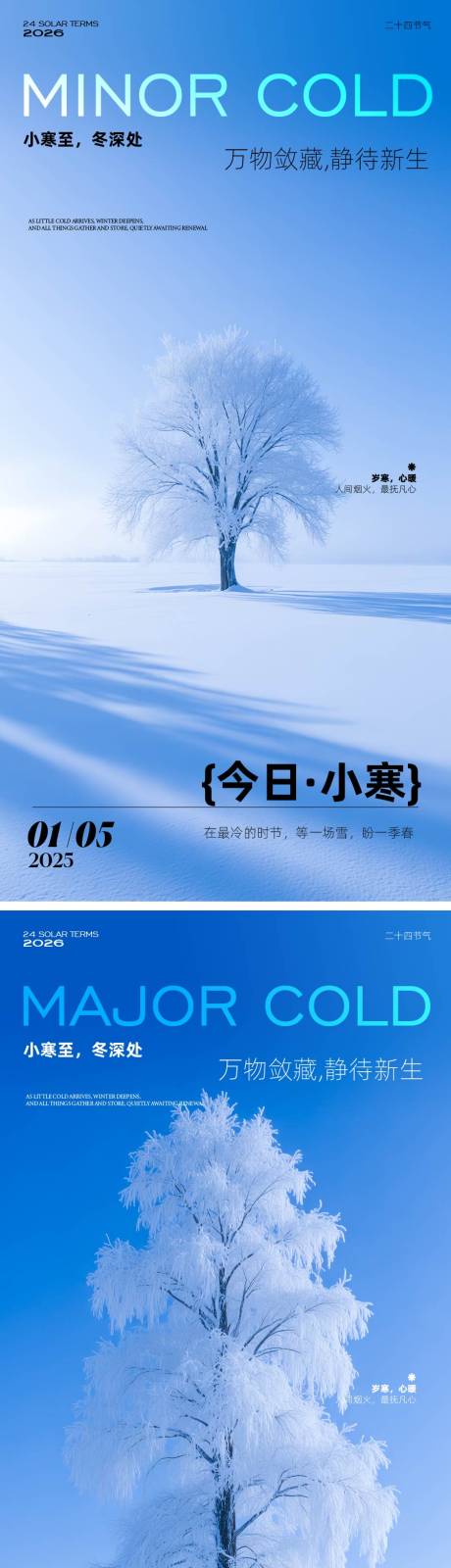 源文件下载【享设计】搜索编号：33990034534257740【小寒大寒节气海报】